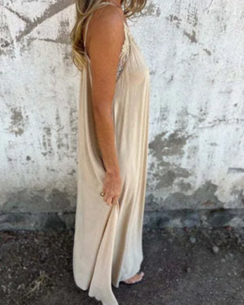 VANARA - ELEGANT LACE TRIM DRESS