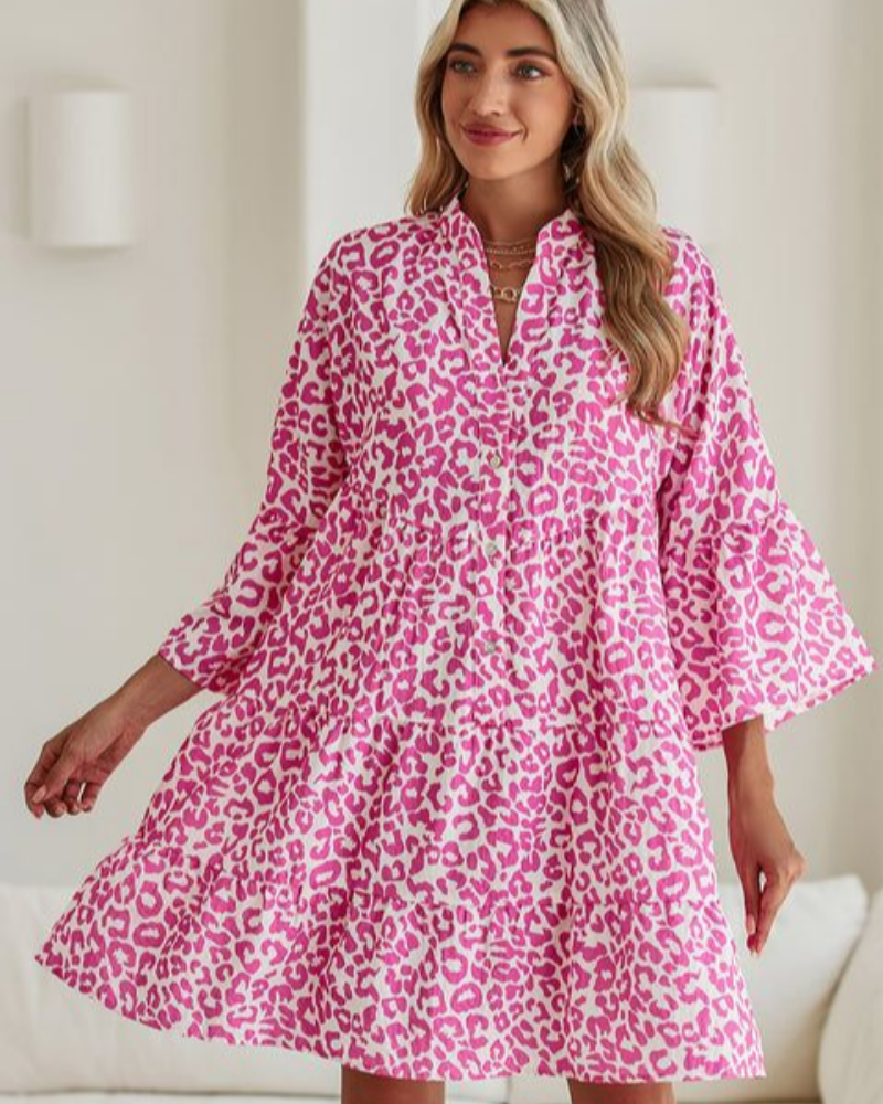 NIARELA - PINK LEOPARD DRESS