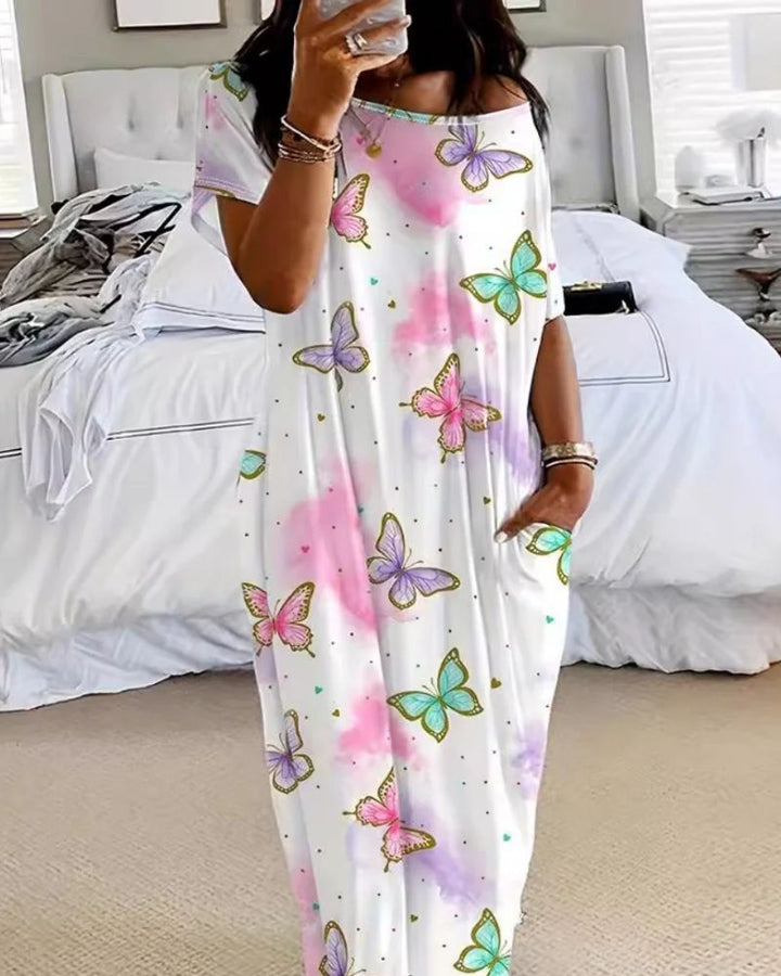 LUNARI - Loose Fit Round Neck Sleep Nightdress
