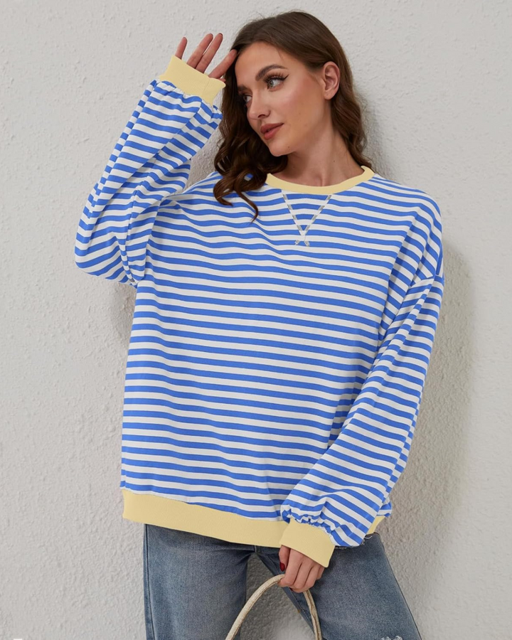 LUA - OVERSIZED STRIPED LONG SLEEVE SWEATSHIRT