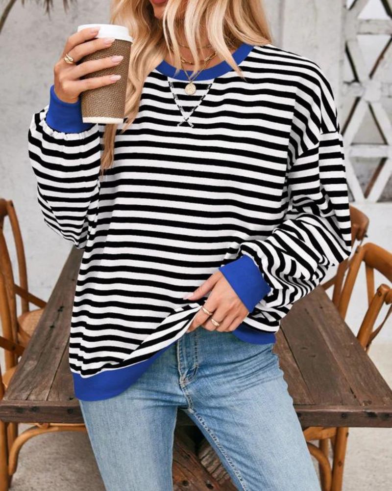 LUA - OVERSIZED STRIPED LONG SLEEVE SWEATSHIRT