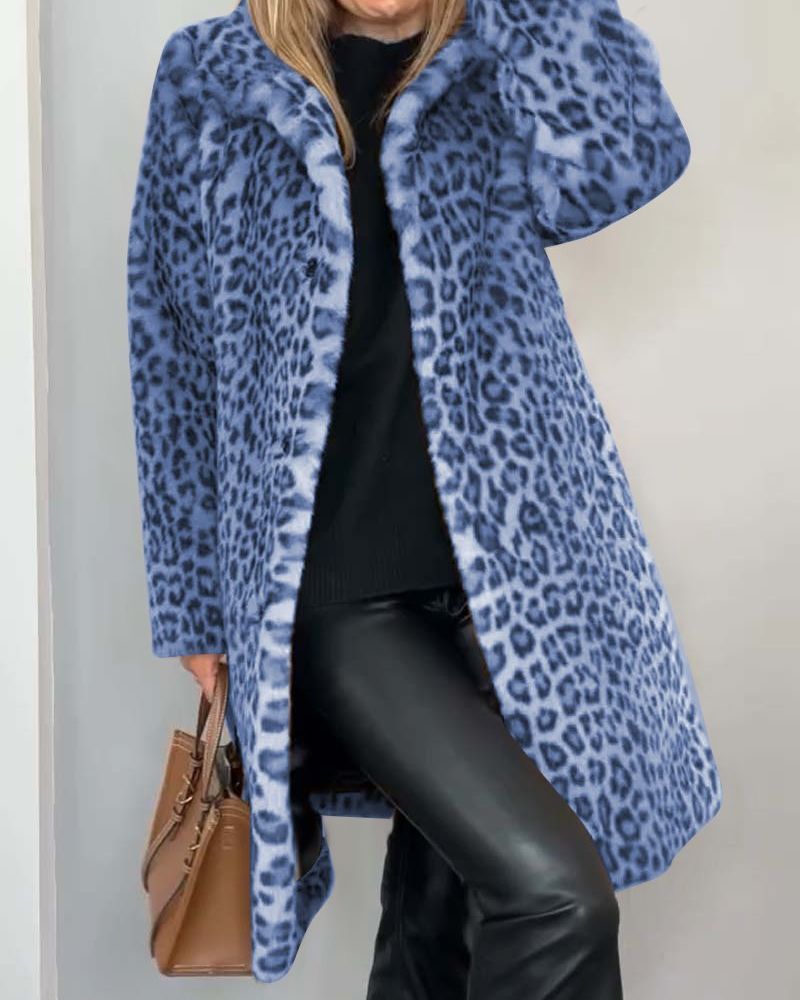 LEIA -Leopard Long Soft Jacket