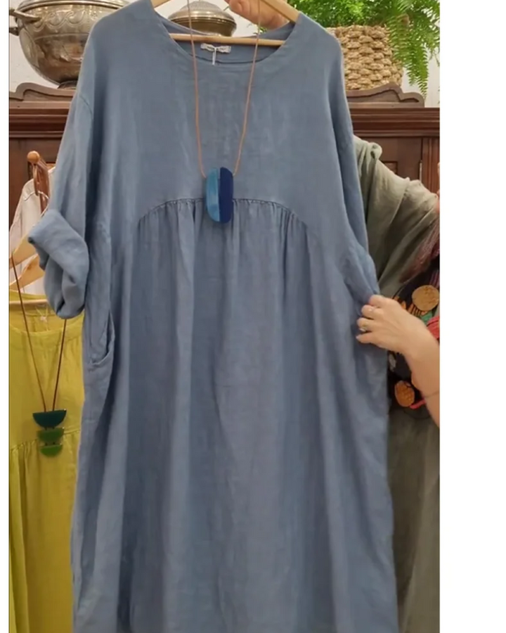 MANDIRA - COTTON AND LINEN DRESS