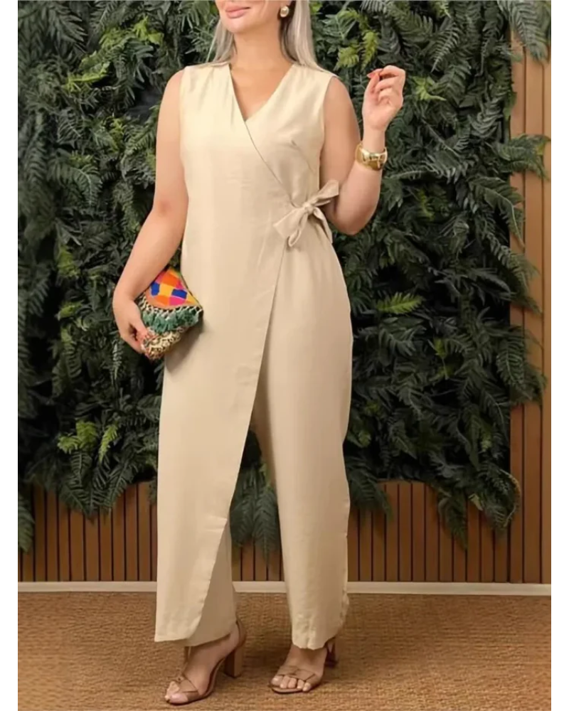 DERESA - Versatile Tie-Waist Jumpsuit