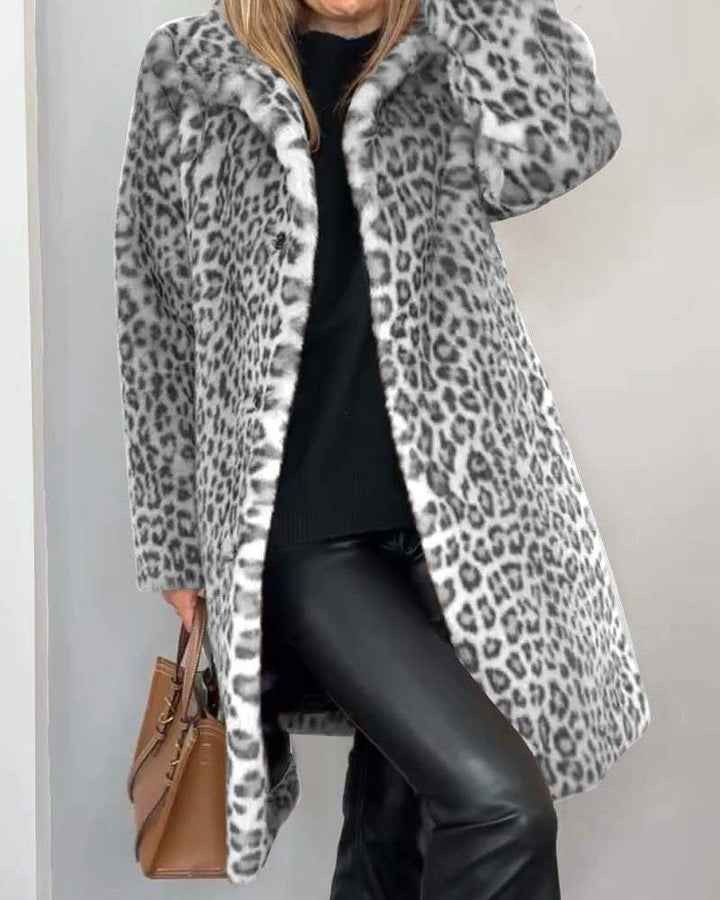 LEIA -Leopard Long Soft Jacket