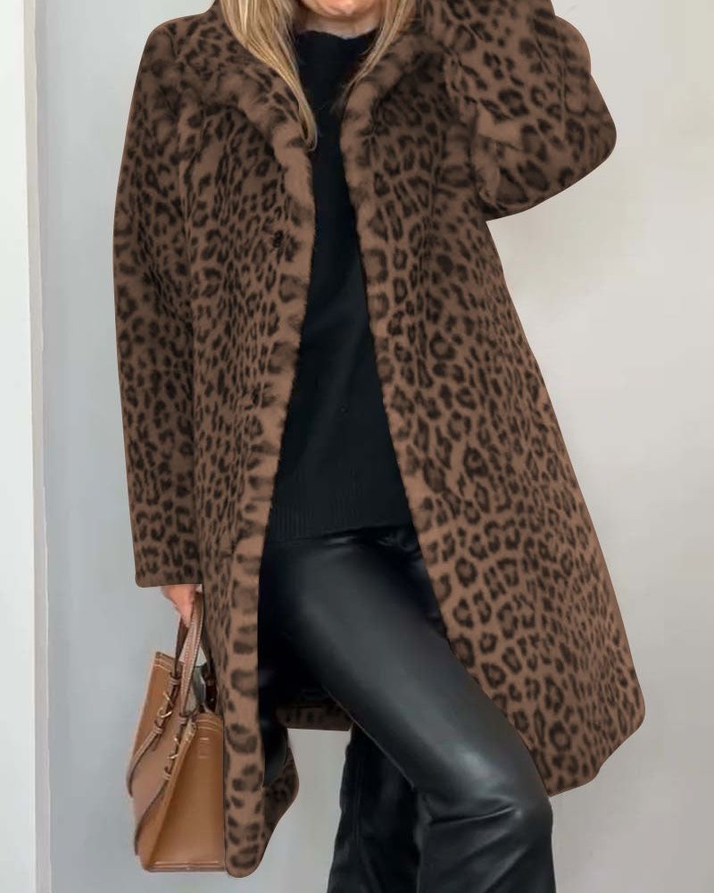 LEIA -Leopard Long Soft Jacket