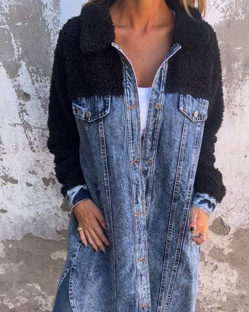 MARISA - Lapel Single-breasted Denim Jacket