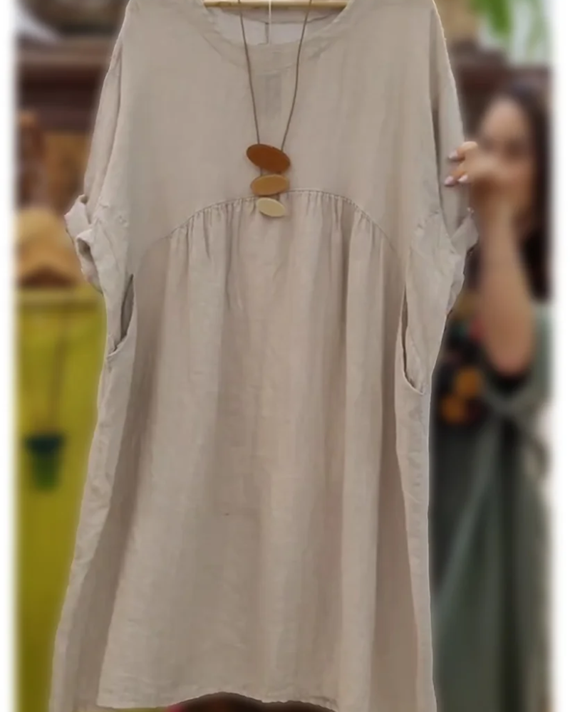 MANDIRA - COTTON AND LINEN DRESS