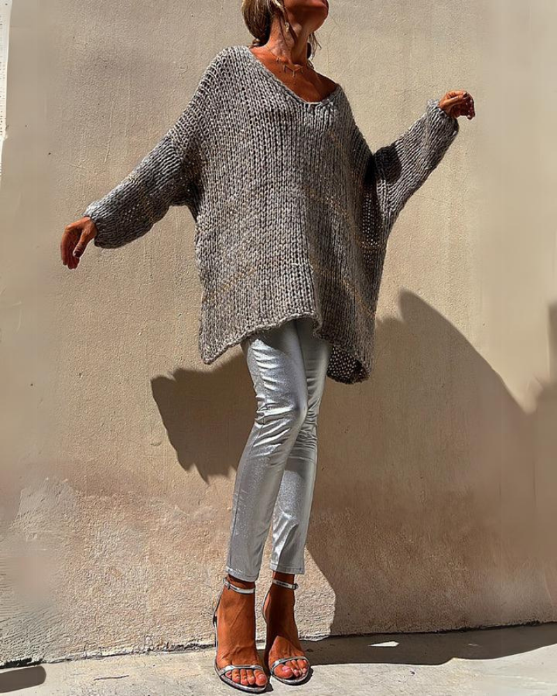 IVAGI - Brunch Knit Striped Colorblock Loose Pullover