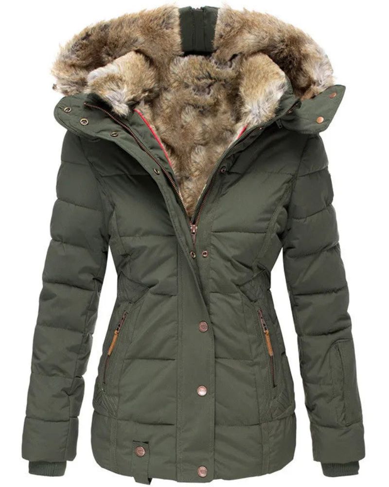 LIENA - Warm winter coat with fur lining