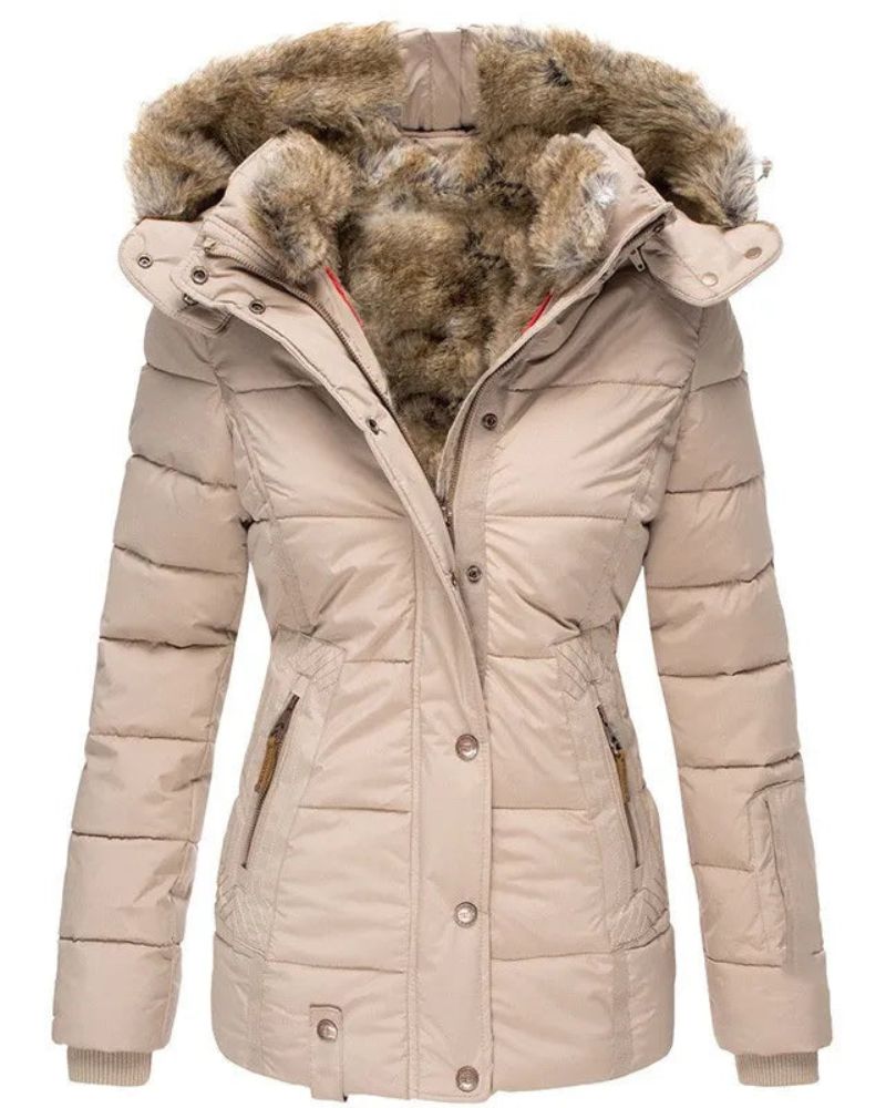 LIENA - Warm winter coat with fur lining