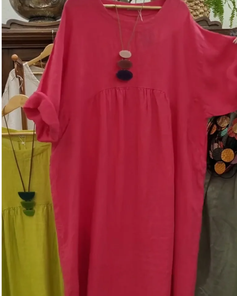 MANDIRA - COTTON AND LINEN DRESS