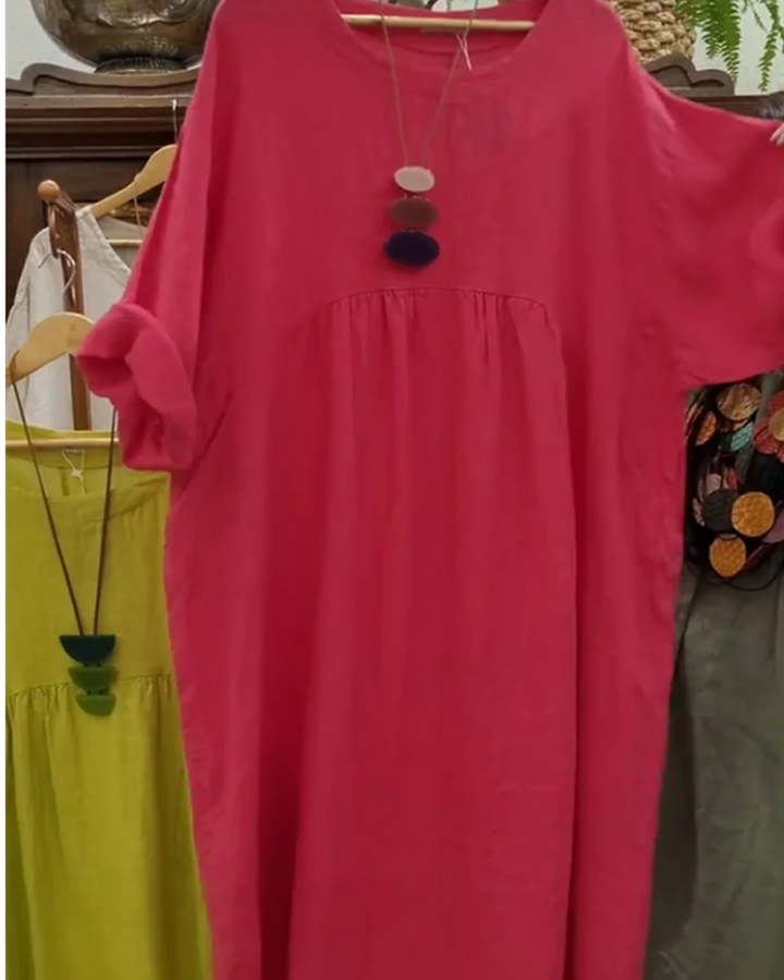 MANDIRA - COTTON AND LINEN DRESS