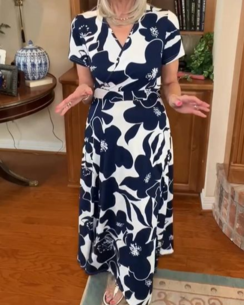 HAILEA - Printed Maxi Dress With Pockets