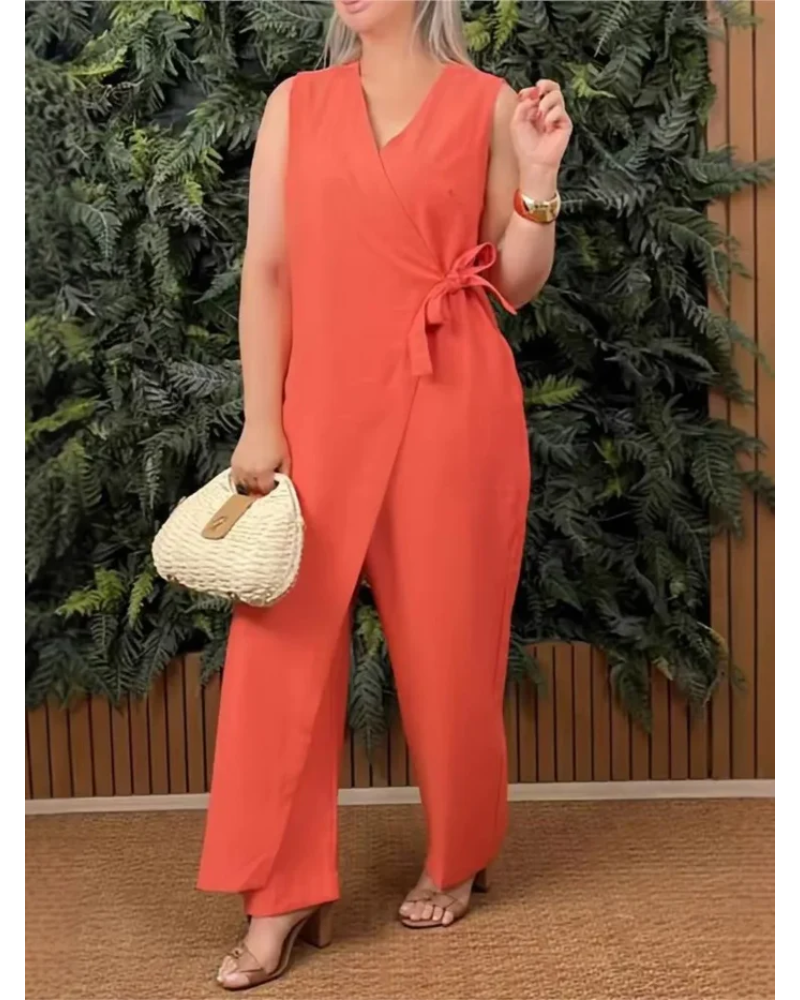 DERESA - Versatile Tie-Waist Jumpsuit