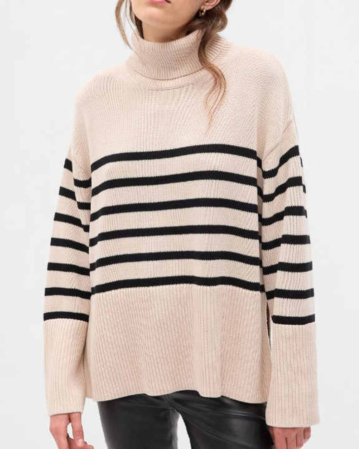 AMELIE - Striped Black and White Knit Sweater