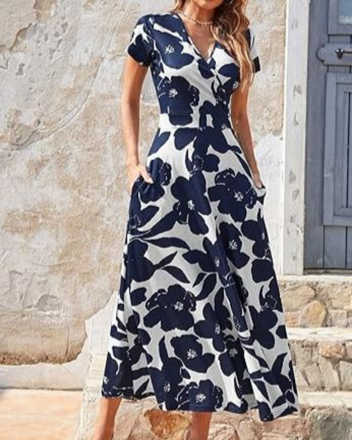 HAILEA - Printed Maxi Dress With Pockets