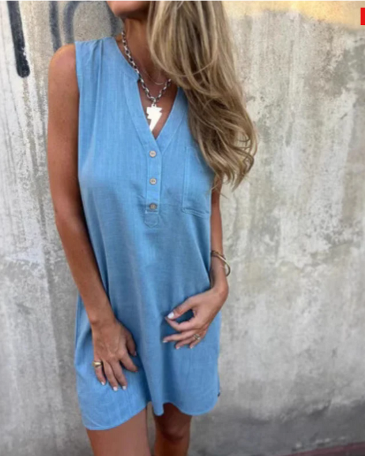 DAERA - BOHO V-NECK DRESS