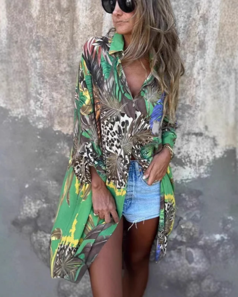 MAROVA - LONG SLEEVE PRINTED DRESS