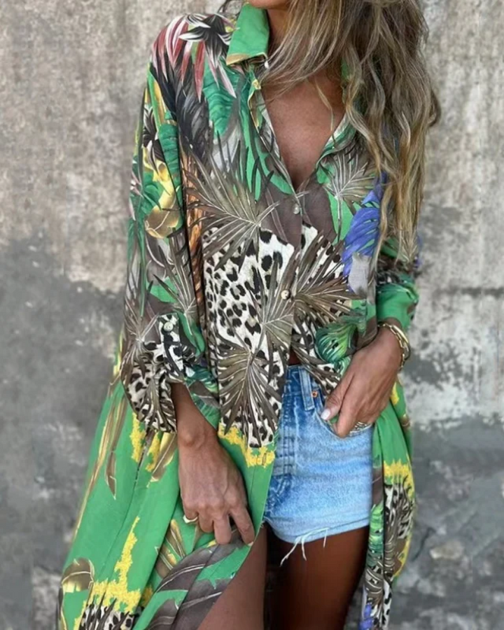 MAROVA - LONG SLEEVE PRINTED DRESS