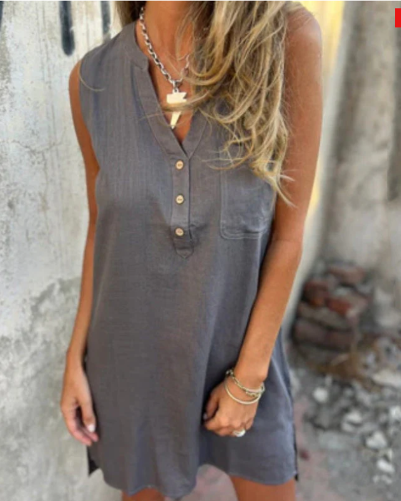 DAERA - BOHO V-NECK DRESS